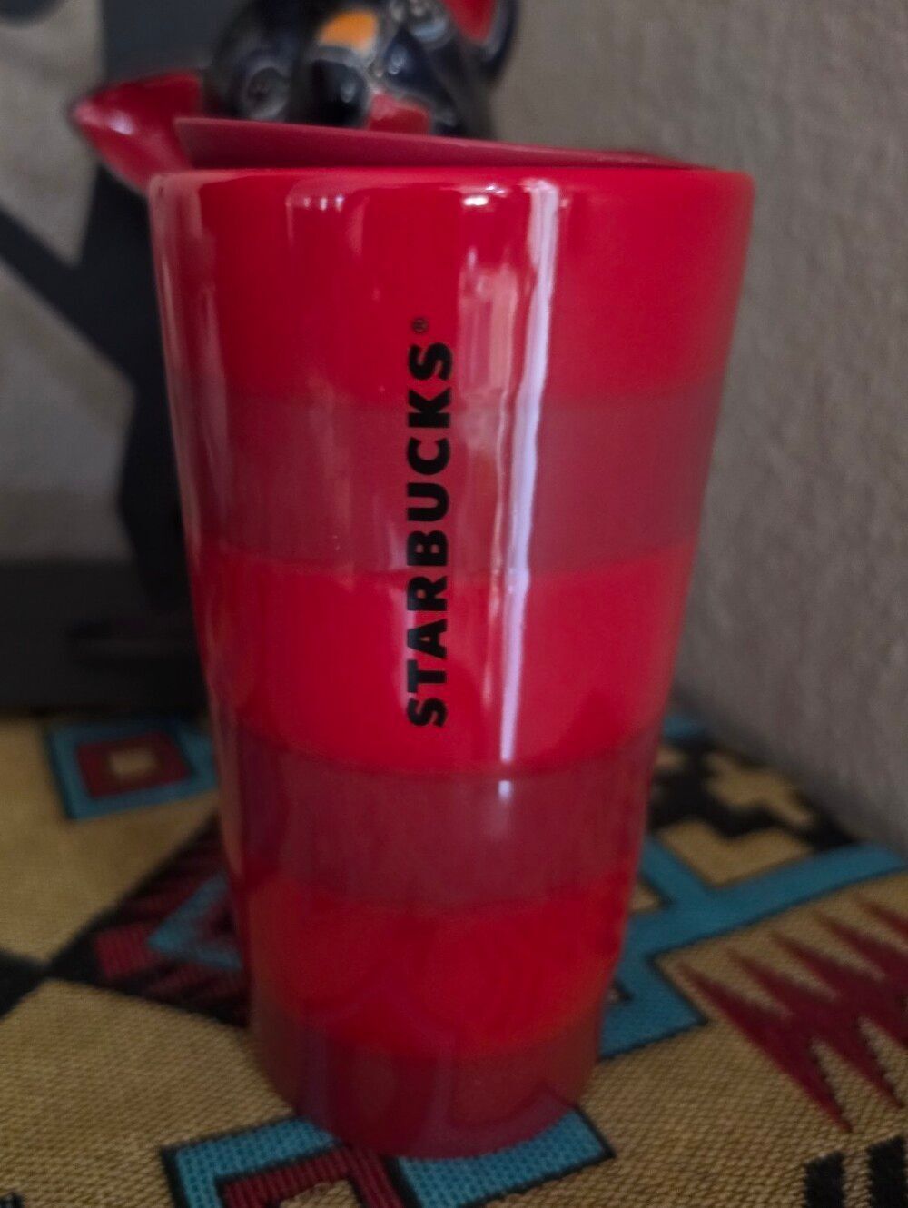 Starbucks 2021 Holiday Red Striped Ceramic Tumbler